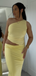 Sexy Yellow Mermaid One-shoulder Long Formal Dress to Impress,MB11205