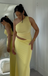 Sexy Yellow Mermaid One-shoulder Long Formal Dress to Impress,MB11205