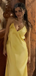 Elegant Yellow Spaghetti Straps Mermaid Long Formal Dress to Impress,MB11202