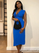Popular Blue V-neck Mermaid Long Formal Dress to Impress,MB11213