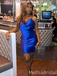 Elegant Blue Spaghetti Straps Short Party Dress Short Homecoming Dress, HD554
