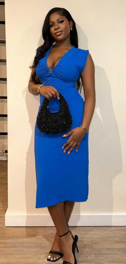 Popular Blue V-neck Mermaid Long Formal Dress to Impress,MB11213