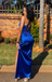 Popular Blue Spaghetti Straps Mermaid Long Formal Dress to Impress,MB11212