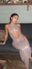 Popular Champagne V-neck Mermaid Long Formal Dress to Impress,MB11215