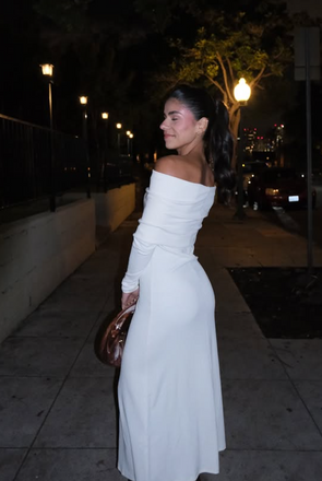 Sexy White Off-shoulder Mermaid Long Formal Dress to Impress,MB11209