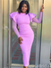 Sexy Purple Mermaid Long Sleeve  Long Formal Dress to Impress,MB11221