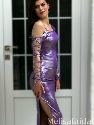 Sexy Purple Mermaid One-Sleeve Long Formal Dress to Impress,MB11222