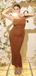 Sexy Brown Mermaid Spaghetti Straps Long Formal Dress to Impress,MB11225