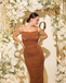 Sexy Brown Mermaid Spaghetti Straps Long Formal Dress to Impress,MB11225