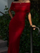 Sexy Red Mermaid Off-shoulder Long Formal Dress to Impress,MB11228
