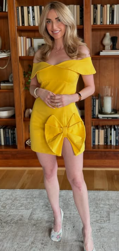 Popular Yellow Off-shoulder Bow Short Party Dress Short Homecoming Dress, HD556