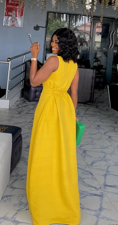 Popular Yellow A-line Spaghetti Straps Long Formal Dress to Impress,MB11218