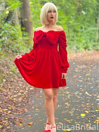 Popular Red Long Sleeve  Short Homecoming Dress, HD558
