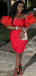 Sexy Red Mermaid Off-shoulder Long Formal Dress to Impress,MB11239