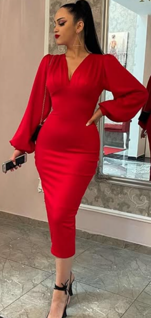 Popular Red Mermaid Long Sleeve Long Formal Dress to Impress,MB11232