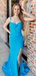 Popular Blue Mermaid Spaghetti Straps Long Formal Dress to Impress,MB11235