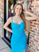 Popular Blue Mermaid Spaghetti Straps Long Formal Dress to Impress,MB11235