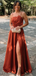 Popular Brown Spaghetti Straps Long Formal Dress to Impress,MB11241