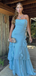 Popular Blue Straight Across A-line Long Formal Dress to Impress,MB11238