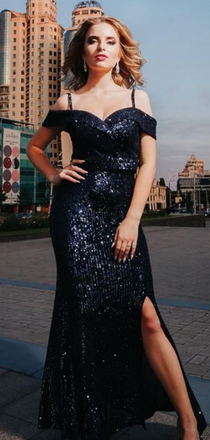 Popular Black Slit Mermaid Mermaid Long Formal Dress to Impress,MB11244