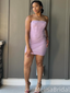 Elegant Purple Straight Aross Short Homecoming Dress, HD565