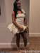 Elegant White One-shoulder Short Homecoming Dress, HD560