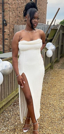 Popular White Slit Mermaid Mermaid Long Formal Dress to Impress,MB11243