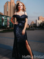 Popular Black Slit Mermaid Mermaid Long Formal Dress to Impress,MB11244