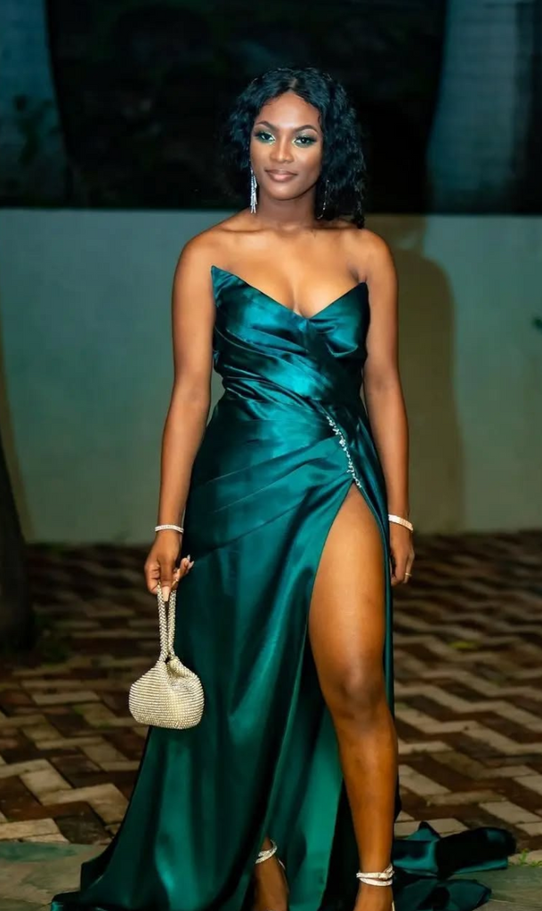Popular Green Mermaid Slit Long Formal Dress to Impress,MB11253