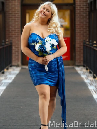 Elegant Blue Sweetheart Short Homecoming Dress, HD562