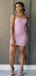 Elegant Purple Straight Aross Short Homecoming Dress, HD565