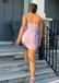 Elegant Purple Straight Aross Short Homecoming Dress, HD565