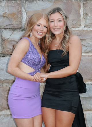 Elegant Purple V-neck Short Homecoming Dress, HD568