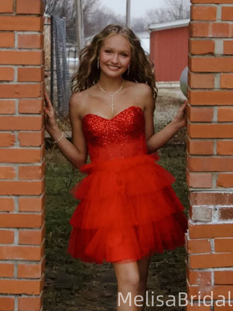 Elegant Red Sweetheart Short Homecoming Dress, HD566