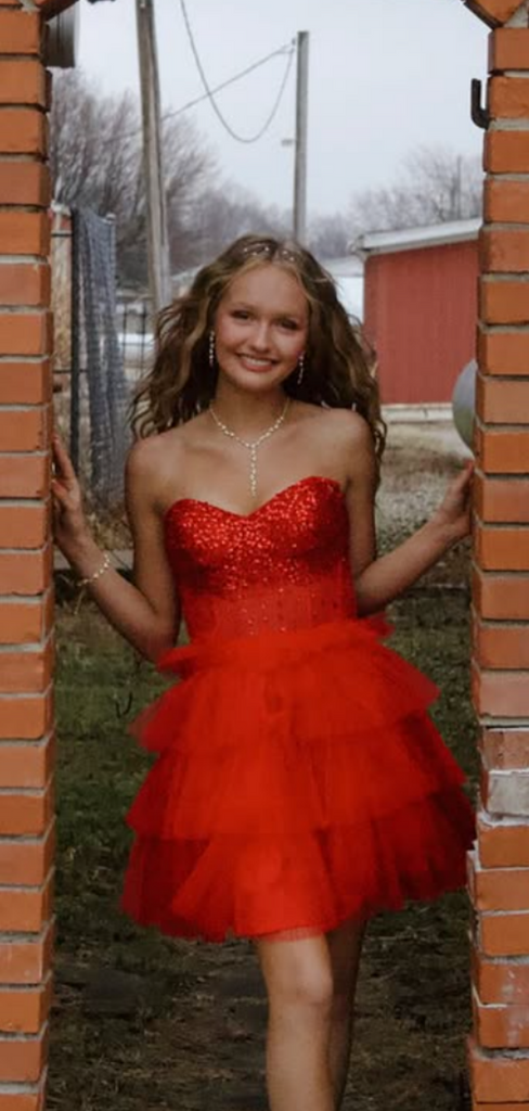 Elegant Red Sweetheart Short Homecoming Dress, HD566
