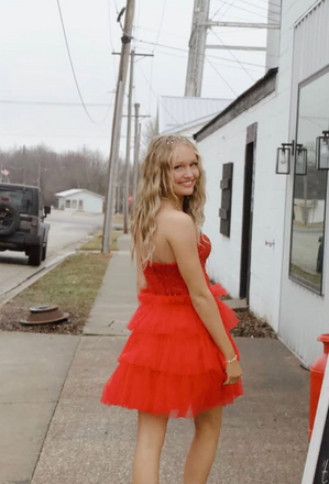 Elegant Red Sweetheart Short Homecoming Dress, HD566