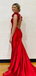 Popular Red V-neck Mermaid  Long Formal Dress to Impress,MB11249
