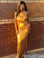 Popular Gold High-neck Mermaid  Long Formal Dress to Impress,MB11248