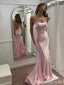 Sexy Light Pink Spaghetti Straps Lace Up Back Mermaid Evening Gown Maxi Long Formal Dresses Prom Dresses,MB538