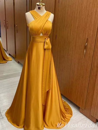 Elegant Unique A-Line Evening Gown Maxi Long Formal Dresses Prom Dresses ,MB438