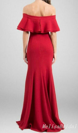 Elegant Off-the-shoulder Pink Sheath Evening Gown Long Prom Dresses with Pleats,MB320