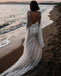 Elegant White Long Sleeves Lace Appliques Illusion V Neck Mermaid Long Wedding Dresses,WD58