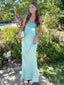 Elegant Blue Spaghetti Straps Strapless Mermaid Long Evening Prom Dresses,MB127