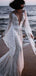 Elegant White Long Sleeves Lace Appliques Illusion V Neck Mermaid Long Wedding Dresses,WD58