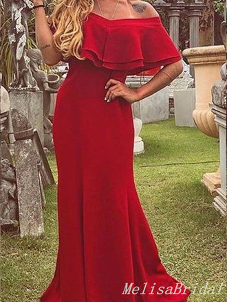 Elegant Off-the-shoulder Pink Sheath Evening Gown Long Prom Dresses with Pleats,MB320