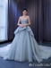 Gorgeous Blue Strapless A-line Sweetheart Lace up Back Ball Gown Party Dress Long Prom Dresses to Impress ,MB952