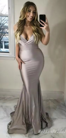 Sexy Plunging Mermaid Evening Gown Maxi Long Formal Dresses Prom Dresses,MB440