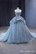 Gorgeous Blue Strapless A-line Sweetheart Lace up Back Ball Gown Party Dress Long Prom Dresses to Impress ,MB952