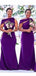 Sexy Purple Off Shoulder Mermaid Simple Long Cheap Bridesmaid Dresses ,BD100