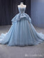 Gorgeous Blue Strapless A-line Sweetheart Lace up Back Ball Gown Party Dress Long Prom Dresses to Impress ,MB952